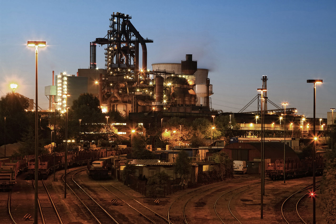 Blast furnace A at HKM was taken out of operation. Evening photo of HKM's Blast Furnace A