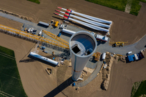 Luftbildaufnahme der Baustelle des „Windpark Salzgitter“