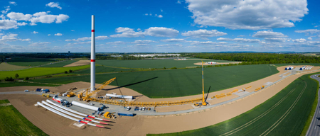 Panoramaaufnahme der Baustelle des „Windpark Salzgitter“