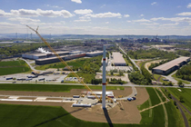 Luftbildaufnahme der Baustelle des „Windpark Salzgitter“